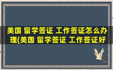 美国 留学签证 工作签证怎么办理(美国 留学签证 工作签证好办吗)